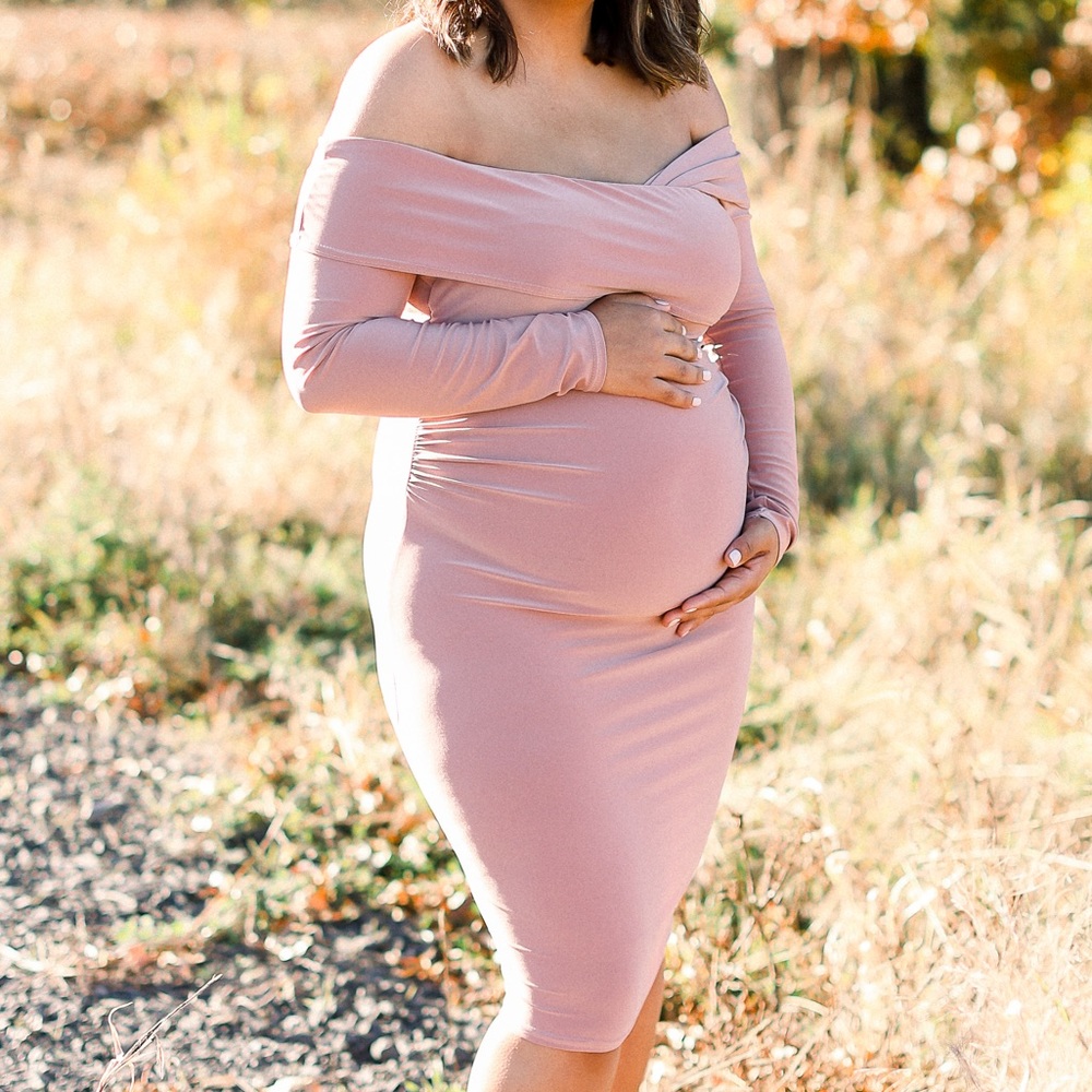 Coral/blush pink maternity dress size 10
